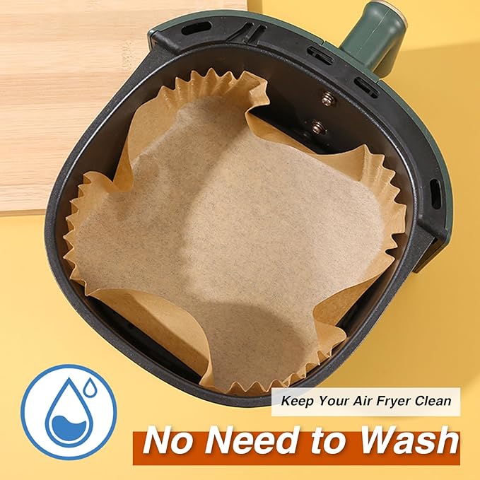 Parchment Paper, OOTDAY 100Pcs Square Air Fryer Liners Disposable, Cooking Non-Stick air fryer accessories, Frying Pan, Oil-proof Air Fryers for 2-4 QT Air Fryer Baking Roasting Microwave(6.5")