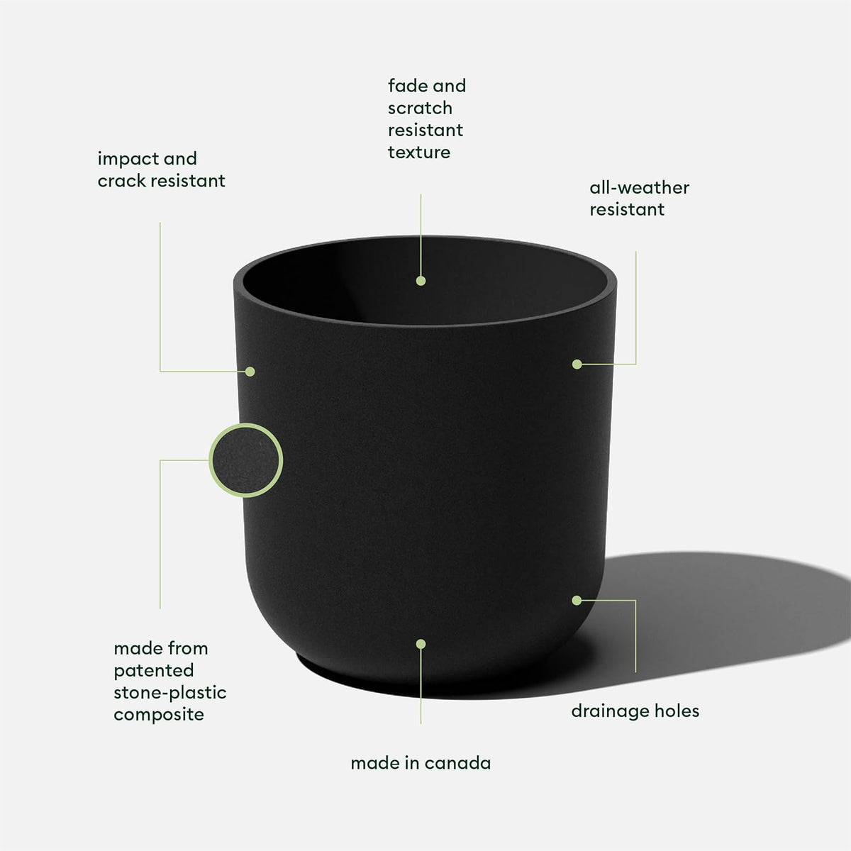 Veradek Round Black Plastic Planter Pots for Indoor/Outdoor Garden Use, with Drainage Holes, Suitable for Small to Large Succulent Plants, Flowers, Modern Interior Plants