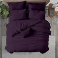 Kotton Culture 120"x120" 3 Pc Super King Plus/Super Oversize King Duvet Cover Set 100% Egyptian Cotton - 600 TC Comforter Cover, Zipper Closure & Corner Ties - Fits Only Extra Large Inserts - Plum