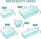 13 PCS Drawer Organizer Set, 5 Varied Size Bathroom and kitchen Drawer cabinet organizer Trays, Clear Storage Bins for Makeup, Jewelry, Utensils and Gadgets