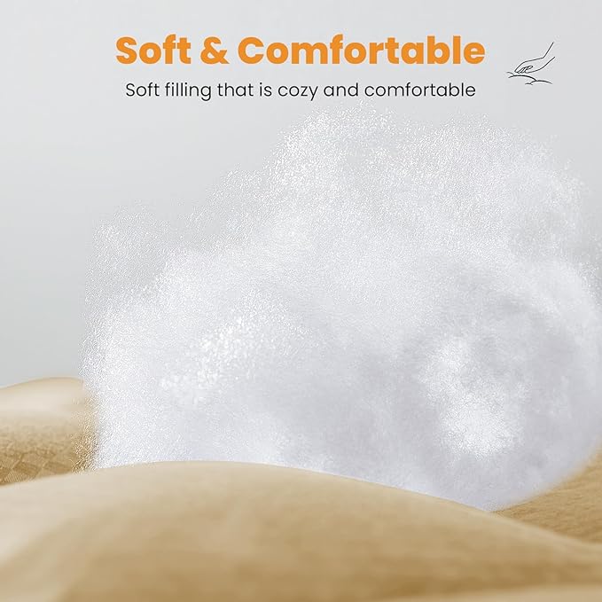 MATBEBY Queen Size Mattress Pad - Cooling Breathable Mattress Topper, Quilted Fitted Mattress Protector, Pillow Top Mattress Cover with 8-21" Deep Pocket, Soft, Machine Washable, Beige, 60x80 Inches