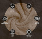 Avalon Towels Luxury 8 Piece Towels Set, 2 Bath Towels, 2 Hand Towels and 4 Washcloths, 600 GSM 100% Ring Spun Cotton Highly Absorbent Bathroom Towel Set, Ideal for Hotel, Spa and Gym (Beige)