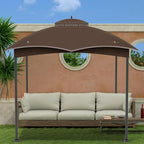 Replacement Gazebo Canopy Top Cover for 10 x 12, Double Tiered Waterproof Canopy Roof for Lowe's Allen Roth Gazebo #GF-12S004B-1 (Brown)