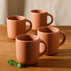Bloomhouse Corsica Clay 4 Piece Mug Set - Burnt Apricot Terracotta