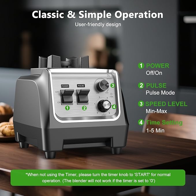 Blender for Smoothies with 1800 Watt Motor Powerful Countertop Blenders for Kitchen 70OZ Large Capacity Smoothie Blender and Grinder Combo for Ice Crush Frozen Drinks Puree