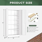 Greenvelly Metal Garage Storage Cabinet with Doors and Adjustable Shelves,72" Steel Lockable File Cabinet for Home Office,Garage,School(White,36" W x 18" D)