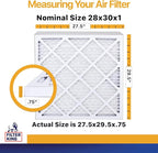 Filter King 28x30x1 Air Filter | 4-PACK | MERV 13 HVAC Pleated A/C Furnace Filters | MADE IN USA | Actual Size: 27.5 x 29.5 x .75"
