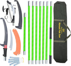27FT Manual Pole Saw, Tree Branch Trimmer with 8-Section Fiberglass Handle, Sharp Steel Blade and Heavy-Duty Giant Pruning Scissors, Design for High Branch Trimming, Ideal for Palm and Shrub
