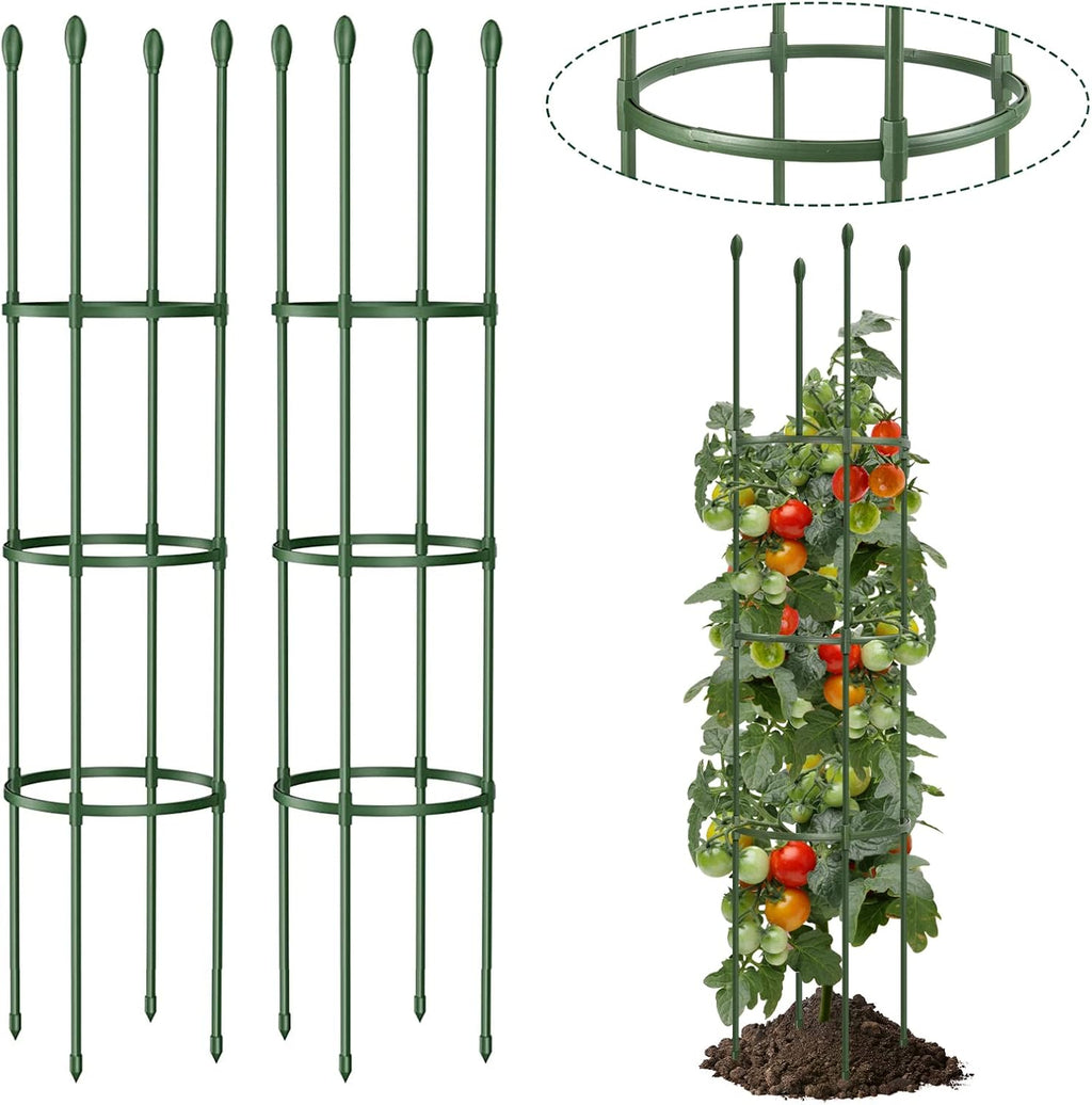 Garden Trellis, Tomato Cage Tall Plant Support Climbing Vines Flowers Stands Cucumber Trellis Plant cage(Tall 55.1 inches，2 Pack)
