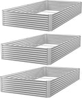 3pcs 6x3ft Galvanized Raised Garden Bed Outdoor,Above Ground Garden Bed for Vegetable,Metal Raised Beds for Flower,Steel Raised Beds for Gardening
