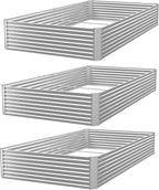 3pcs 6x3ft Galvanized Raised Garden Bed Outdoor,Above Ground Garden Bed for Vegetable,Metal Raised Beds for Flower,Steel Raised Beds for Gardening