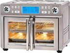 Dual Zone 360 Air Fryer Oven Combo with French Door, 25 QT Extra Large, Cook Two Foods in Different Ways, Up to 60% Faster from Frozen to Finish