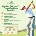Outsidepride Combat Extreme Transition Zone Grass Seed Blend for Lawn 25 lbs - Fine, Medium Leaf Blades & Dense Turf for Sun, Shady & High Traffic Areas w/OptiGrowth Coating for Seed Enhancement