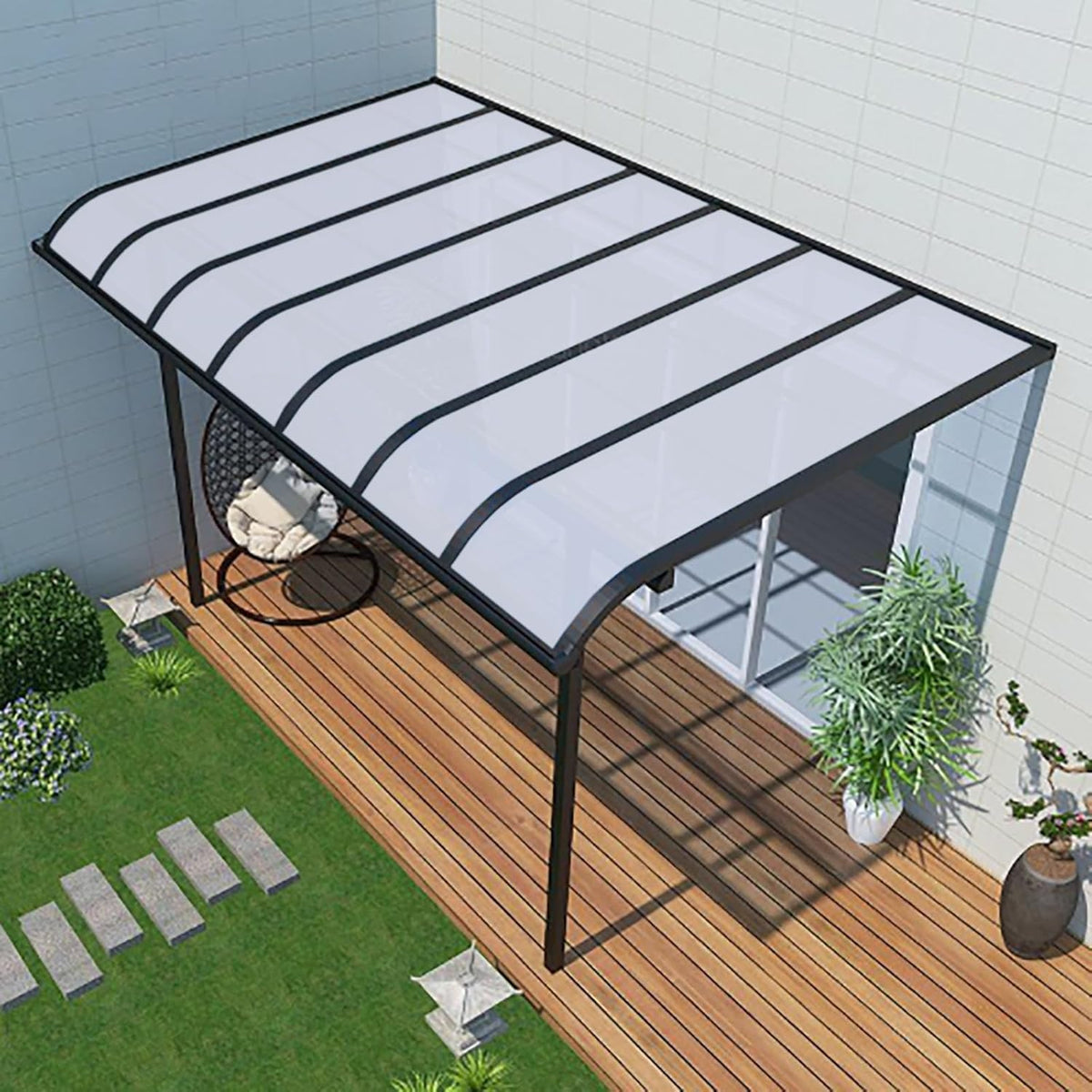 Daylighting Roof Panels Outdoor Sunshade Canopy Panels Greenhouse Panels Not Easy to Deform Easy to Assemble for Outdoor Shed Panels.(Milky White,6x23ft)