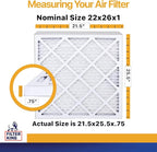 Filter King 22x26x1 Air Filter | 6-PACK | MERV 13 HVAC Pleated A/C Furnace Filters | MADE IN USA | Actual Size: 21.5 x 25.5 x .75"