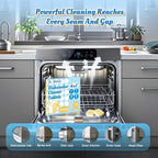 Dishwasher Cleaner Tablets Deodorizer-48 Pack Deep Cleaning Dish Washer Descaler Freshener-Grime Limescale Heavy Duty Grease Odor Smell Remover-for All Dishwashers Lemon Foaming 2 Year Supply