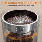 Commercial Coffee Urn，110 Cups/16.5L Black Stainless Steel Large Coffee Dispenser，Double Wall Electric Coffee Urn，Electric Coffee Maker Urn，Commercial Percolate Coffee Maker Hot Water Urn