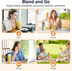 COKUNST Portable Blender, Small Smoothie & Shake Maker with LED Display, 17 oz (500ml) Personal Blender with 6 Blades, USB C Rechargeable Juice Mixer with Extra Lid for Travel, Office, Gym, Home