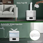 Humidifier Large Room, 30L/7.93Gal Large Commercial Humidifier 5000 sq.ft, Top-Fill Whole House Humidifiers with Extension Tube, 3 Mist Mode, Timer – Ideal for Plants, Office, Warehouse & Greenhouse