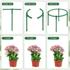 12 Pack Plant Support Stakes, 6.3 x 5.9 Inch Plastic Plant Cage Holders, Half Round Plants Support, Garden Flower Stakes for Indoor Outdoor Climbing Plants Vegetable Flower Pot