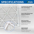 Glasfloss 16x16x1 MERV 10 (FPR 5-6) Pleated Air Filters Box of 6. Actual Size: 15-1/2 x 15-1/2 x 7/8