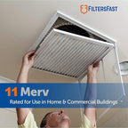 Filters Fast 25x25x2 Pleated Air Filter Merv 11, 2 Inch AC Furnace Air Filters, Made in the USA, Actual Size 24.75x24.75x1.75, 6 Pack