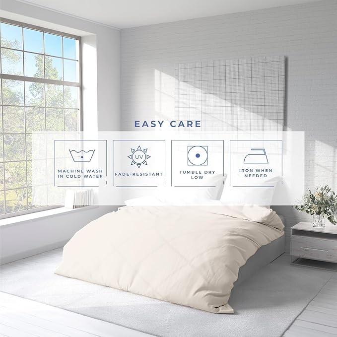 Kotton Culture 1 Pc King Size Duvet Cover Only -100% Egyptian Cotton Sateen 600 Thread Count Ultra Soft Premium Durable Comforter Cover Zipper Closure & Corner Ties (Butter, King 102"x94")