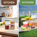 ASEVAT 8-Pack 16oz, Plastic Storage Containers With Lids Kitchen, Food Storage Container with Lid, Microwave Safe Bowls, Freezer Safe Bowl, Meal Preparation Jar