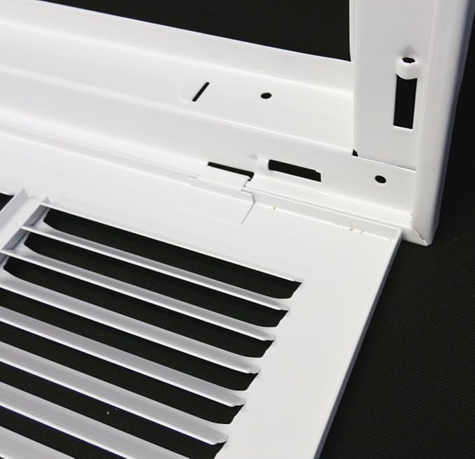 HVAC Premium 34 x 8 Duct Opening Steel Return Air Filter Grille, for 1-inch Filter, Removable Door, Flat Stamped HVAC Vent Cover Grille, Outer Dimensions 36.5 x 10.5