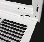HVAC Premium 25'' X 20'' Steel Return Air Filter Grille for 1'' Filter - Easy Plastic Tabs for Removable Face/Door - HVAC Duct Cover - Flat Stamped Face - White [Outer Dimensions: 27 5/8"w X 22 5/8"h]