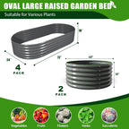 A ANLEOLIFE 6-Pack 4X4X1.5ft & 6X2X1.5ft Deep Root Galvanized Raised Garden Beds Outdoor for Planting Vegetables Flowers Herb, Quartz Grey