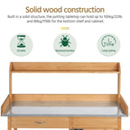 Yaheetech Potting Bench Outdoor Potting Table with Storage,Natural Wood