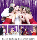 ShinyBeauty Purple Sequin Backdrop-Curtain 4FTx8FT, Photography & Photo Booth Background, Christmas Backdrop