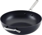KitchenAid Hard Anodized Induction Nonstick Stir Fry Pan/Wok with Helper Handle, 12.25 Inch, Matte Black