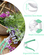 Pruning Shears for Gardening, 4 Pack Garden Scissors for Cutting Fresh Flowers, Floral Clippers for Plants, Fruits (Green)