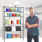 PayLessHere 42" D x 16" W x 72" H Wire Shelving Unit Heavy Duty Storage Rack 6-Tier Metal Shelf Garage Organizer Wire Rack,Black
