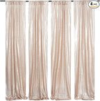 Poise3EHome Champagne Sequin Backdrop Curtains,4 Panels 2FTx8FT Glitter Background for Party Birthday Party Baby Shower Wedding Christmas Thanksgiving Holiday Festival Decor
