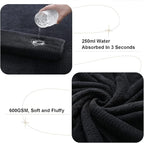 Black Bath Towels Set of 8, Bathroom Towel Quick Dry Textured,2 Oversized Shower Towels Large/2 Hand Towels/4 Washcloths,Ultra Soft Microfiber Absorbent Face Towels Bath Sheets For Bathroom Hotel Spa