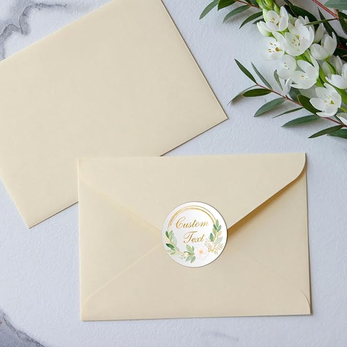 Custom Round Sticker Labels Personalized Stickers with Logo&Text Design Sticker for Wedding Favors Businesses Logo Birthday Gift Boxes Label 50-1000 Pack