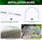 Garden Mesh Netting Kit, 2 Pack 10x30FT White Ultra Fine Netting & 8FT Fiberglass Garden Hoops, Garden Netting with Frame for Raised Beds, Garden Hoops and Netting for Row Cover, Plant Insect Barrier