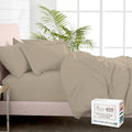 Pizuna 100% Cotton King 3 Pc Duvet Cover + 1 Pc Fitted Sheet Set 400 Thread Count Simply Taupe Sateen Weave Luxurious Long Staple Cotton 4 Piece Bedding Set-1 Duvet Cover,2 Pillow Shams,1 Fitted Sheet