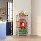 IZEUK 4 Tier Steel Storage Shelves, Heavy Duty Metal Shelf Wire Shelving Rack for Pantry, Kitchen, Living Room, or Office Organization (11.8" D x 21.7" W x 39.5" H, 1000LBS, Chrome)