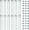 4.5mm Adjustable Length Plant Stake, Assembled (12 or 24 inch) Outdoor and Indoor Plant Support Poles for Flowers Marigolds Tomatoes Lilies Peonies Roses Daffodils Flower Clips (12 Sets, 36 Pcs)