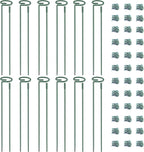 4.5mm Adjustable Length Plant Stake, Assembled (12 or 24 inch) Outdoor and Indoor Plant Support Poles for Flowers Marigolds Tomatoes Lilies Peonies Roses Daffodils Flower Clips (12 Sets, 36 Pcs)