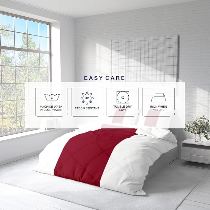 Kotton Culture 1 Pc Custom Size Duvet Cover Only -100% Egyptian Cotton Sateen 600 Thread Count Ultra Soft Premium Durable Comforter Cover Zipper Closure & Corner Ties (Snow Red, Custom)