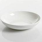 Gibson Elite Embossed Bone China Double Bowl Dinnerware Set, Service for 4 (16pcs), White