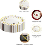 160 Pcs White and Gold Paper Plates, Forks and Cups Party Supplies, Disposable Paper Dessert Cake Plates Tableware Supplies for Birthdays, Graduations, Weddings, Holidays (40 Guests)