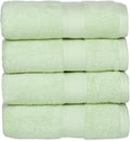 Casa Lino 100% Cotton Hand Towels for Bathroom - Soft, Highly Absorbent & Quick Dry Kitchen Towels - Gym Towel Set - Travel Towel Set - 24" x 16" - Pack of 4 - (Light Sage Green)