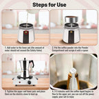 14 Cup Aluminum Moka Pot Classic Stovetop Espresso Coffee Maker 700ml 23oz Coffeemaker Percolator Mocha Pot Greca Coffee Maker Cafe Makers for Italian and Cuban Café Brewing Silver