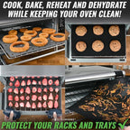 INFRAOVENS Reusable Mats Compatible with Ninja Foodi SP101 SP201 SP301 SP351, Toaster Oven Liners, Accessories for Countertop Convection Oven, Air Fryer Oven with Heat Resistant Non-Stick Liner